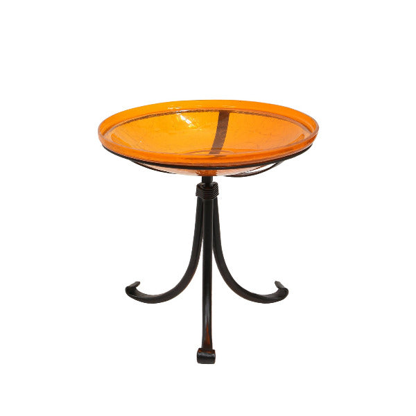 Mandarin Crackle Glass Birdbath Bowl Birdbath Bowl