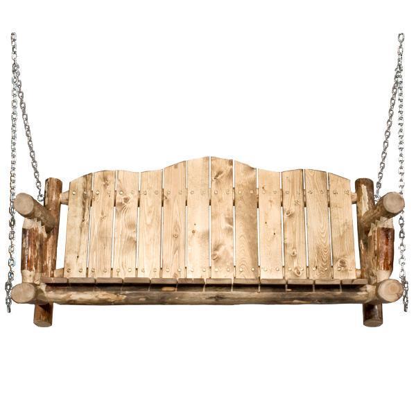 Montana Woodworks Glacier Country Log Porch Swing Porch Swings No