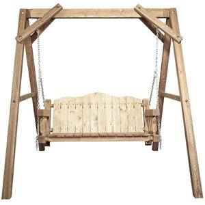 Montana Woodworks Homestead Lawn Swing with "A" Frame Porch Swings Exterior Stain Finish / No