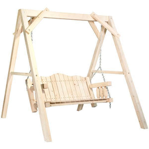Montana Woodworks Homestead Lawn Swing with "A" Frame Porch Swings Ready to Finish / No