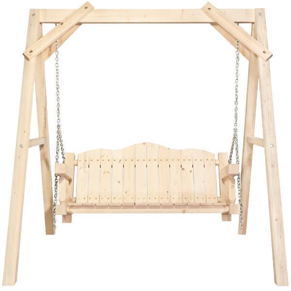 Montana Woodworks Homestead Lawn Swing with "A" Frame Porch Swings Ready to Finish / No