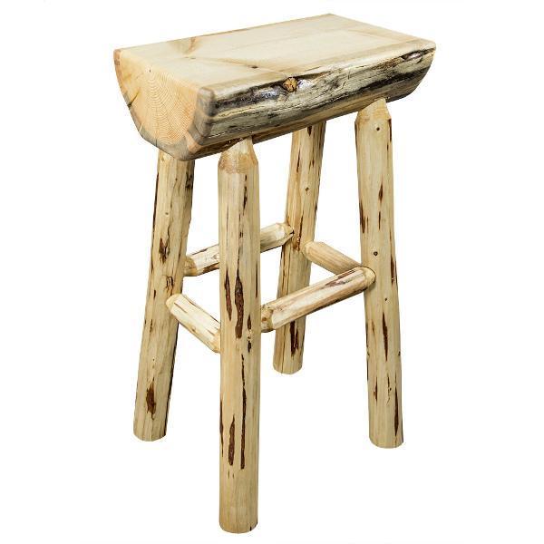 Montana Woodworks Montana Half Log Barstool with Exterior Stain Finish Barstool
