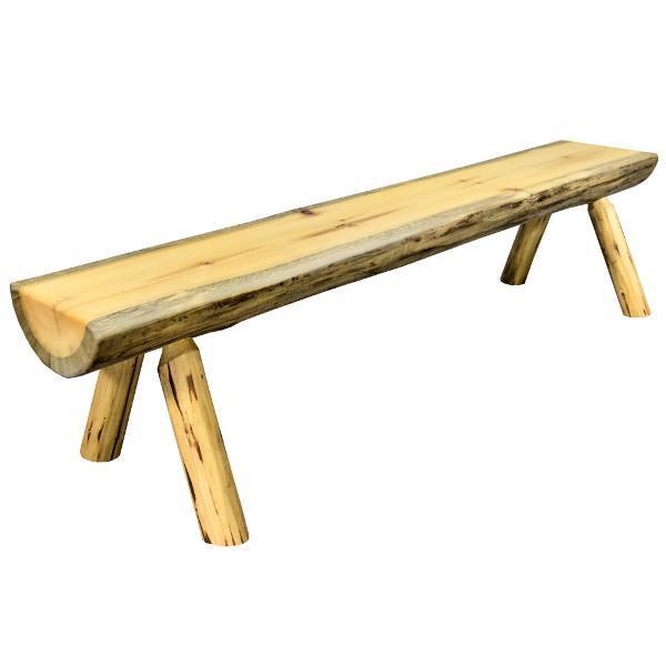 Montana Woodworks Montana Half Log Bench Garden Benches 4ft