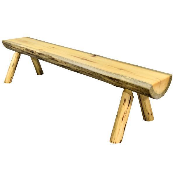 Montana Woodworks Montana Half Log Bench Garden Benches 4ft