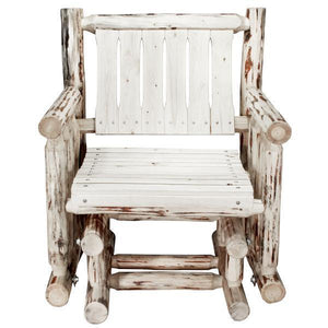 Montana Woodworks Montana Log Single Seat Glider Gliders Ready to Finish