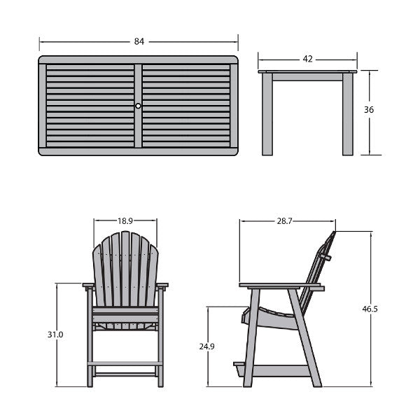 Muskoka 7pc 42x84 Counter Dining Set Dining Set