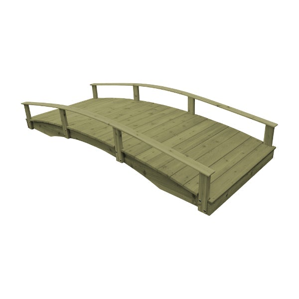 Oriental Garden Bridge Garden Bridge 4' x 10' / Linden Leaf Stain