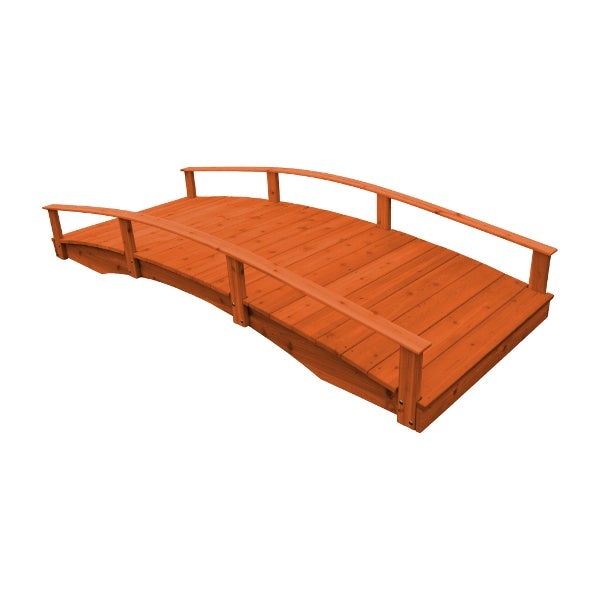 Oriental Garden Bridge Garden Bridge 4' x 10' / Redwood Stain