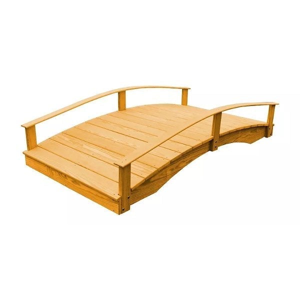 Oriental Garden Bridge Garden Bridge 4' x 8' / Natural Stain