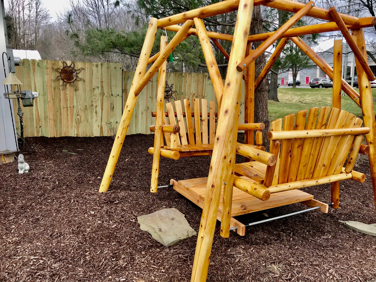 Outdoor Double Glider Swing Set Outdoor Glider / Double Glider Swing / double swing set for adults
