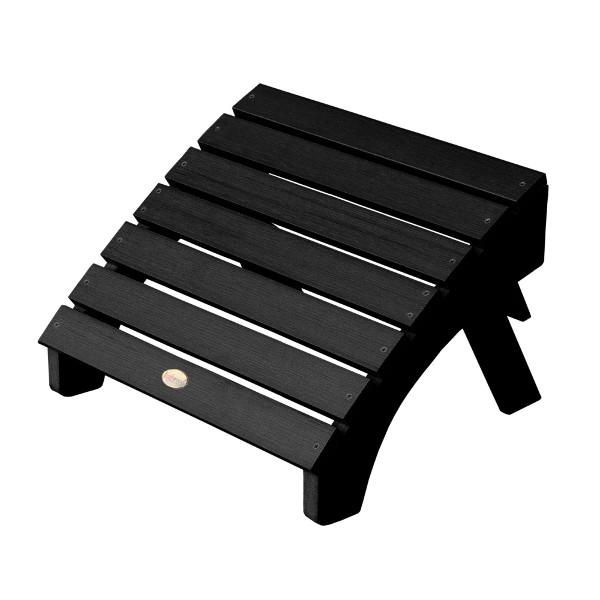 Outdoor Folding Adirondack Ottoman Patio Chair Black