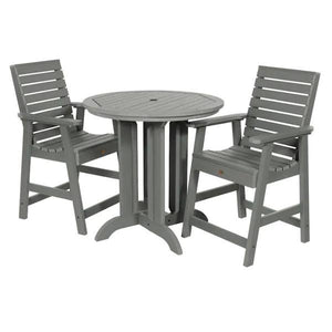 Outdoor Weatherly 3pc Round Counter Height Dining Set Dining Set