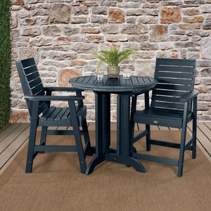Outdoor Weatherly 3pc Round Counter Height Dining Set Dining Set