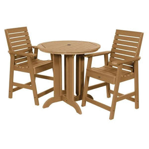 Outdoor Weatherly 3pc Round Counter Height Dining Set Dining Set