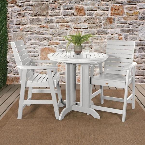 Outdoor Weatherly 3pc Round Counter Height Dining Set Dining Set