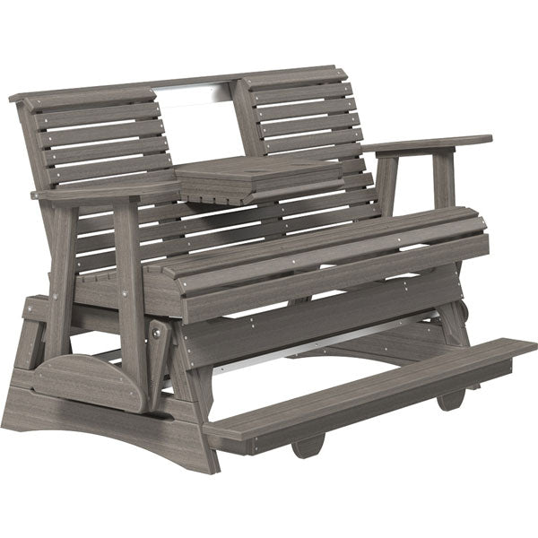 Plain Poly Balcony Glider Chair Outdoor Glider 5ft / Coastal Gray