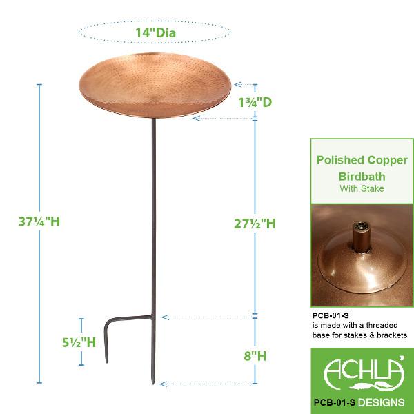 Polished Copper Birdbath Birdbath