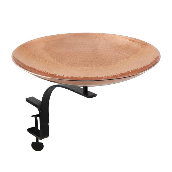 Polished Copper Birdbath Birdbath Bowl &amp; Rail Bracket