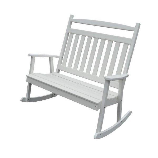 A & L Furniture Poly Classic Double Rocker White