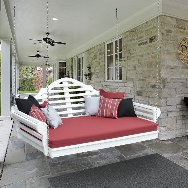 Poly Marlboro Swingbed Porch Swing Beds 5ft / White