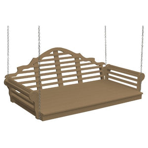 Poly Marlboro Swingbed Porch Swing Beds 75" / Weathered Wood