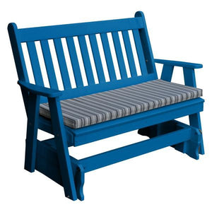 Poly Traditional English Glider Outdoor Glider 4ft / Blue