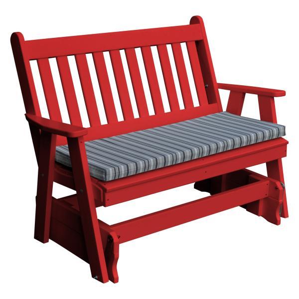 Poly Traditional English Glider Outdoor Glider 4ft / Bright Red