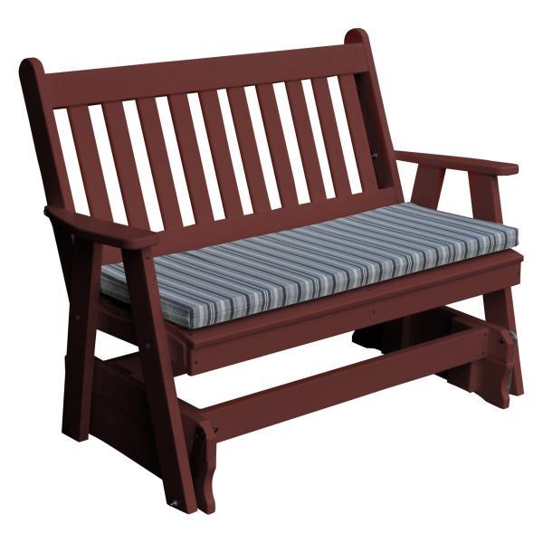 Poly Traditional English Glider Outdoor Glider 4ft / Cherrywood