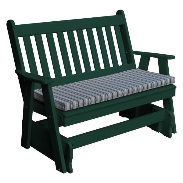 Poly Traditional English Glider Outdoor Glider 4ft / Turf Green