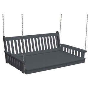 Poly Traditional English Swingbed Porch Swing Beds 6ft / Dark Gray