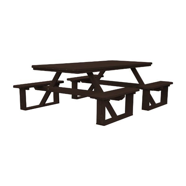 Pressure Treated Pine 8ft Walk-In Table Picnic Table Walnut Stain / Without Umbrella Hole