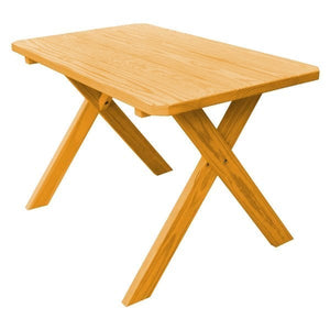 Pressure Treated Pine Crossleg Table Outdoor Tables 4ft / Natural Stain / Without Umbrella Hole