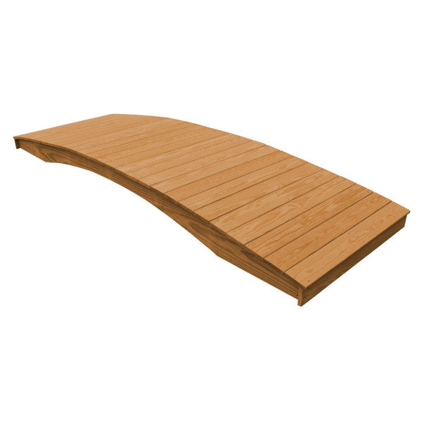 Pressure Treated Pine Plank Garden Bridge Garden Bridge 4' x 12' / Oak Stain