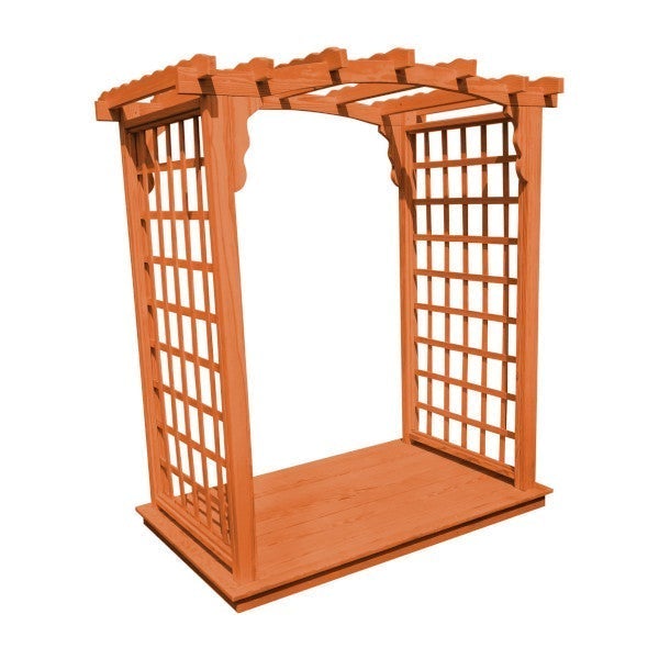 Pressure Treated Yellow Pine Cambridge Arbor & Deck Porch Swing Stand 5ft / Redwood Stain