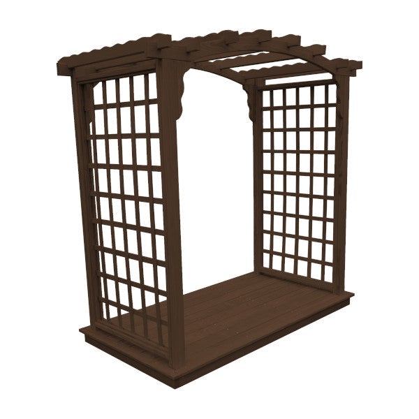 Pressure Treated Yellow Pine Cambridge Arbor & Deck Porch Swing Stand 6ft / Walnut Stain