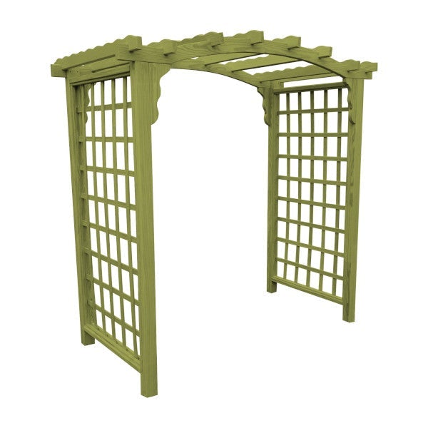 Pressure Treated Yellow Pine Cambridge Arbor Porch Swing Stand 6ft / Linden Leaf Stain