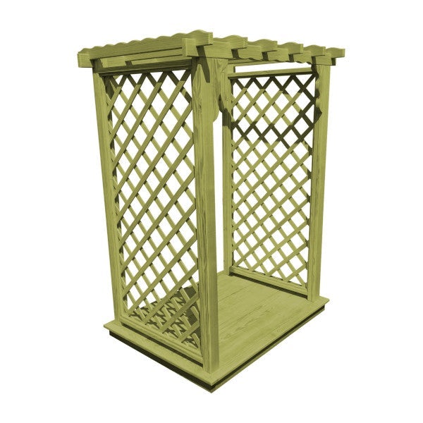 Pressure Treated Yellow Pine Covington Arbor & Deck Porch Swing Stand 4ft / Linden Leaf Stain