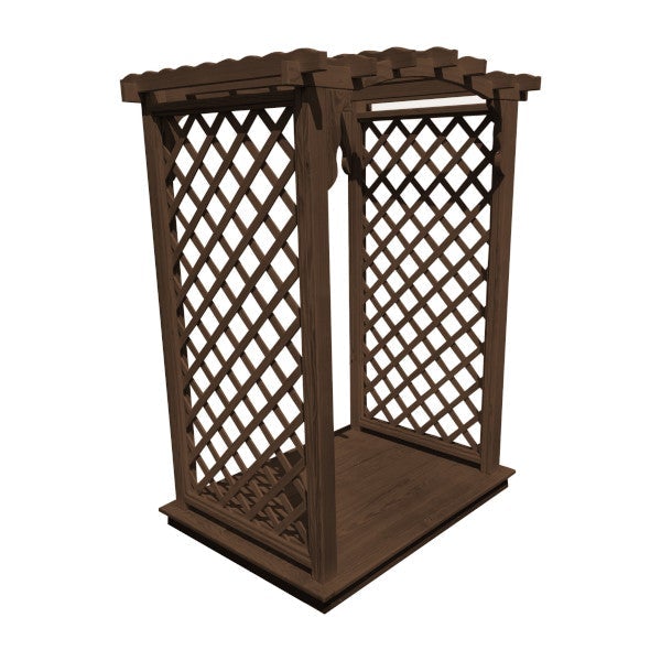 Pressure Treated Yellow Pine Jamesport Arbor & Deck Porch Swing Stand 4ft / Walnut Stain
