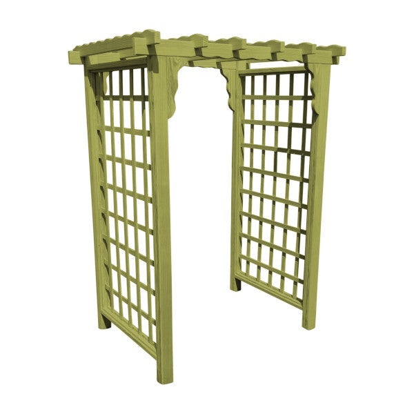 Pressure Treated Yellow Pine Lexington Arbor Porch Swing Stand 4ft / Linden Leaf Stain