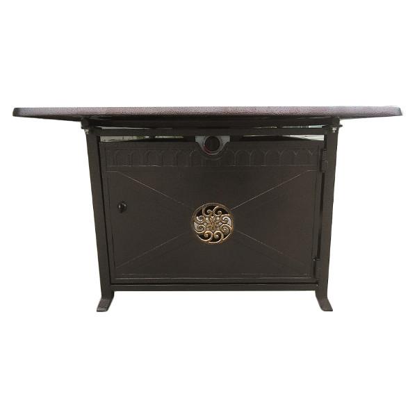 Rectangular Cast Aluminum Decorative Fire Pit With Scroll Design Fire Pits