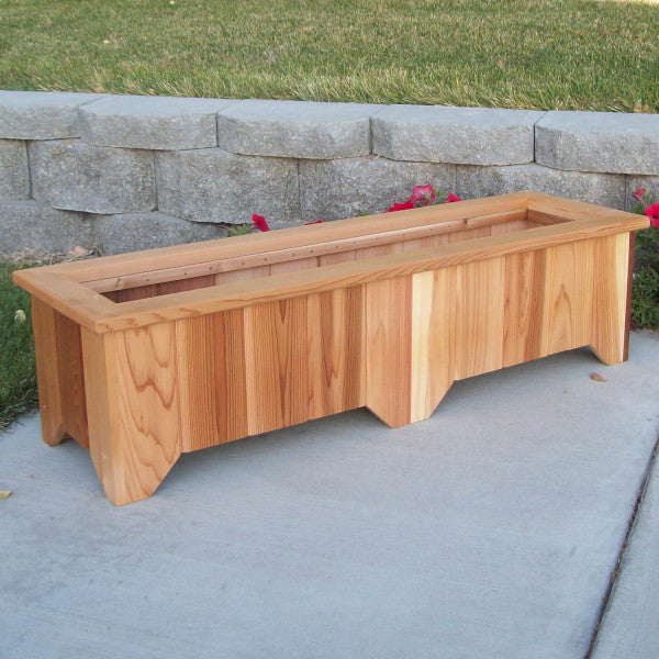Rectangular Cedar Planter Planters Box 50 in. Planter - Medium (Narrow) / Cedar Stain / cedar planters for sale