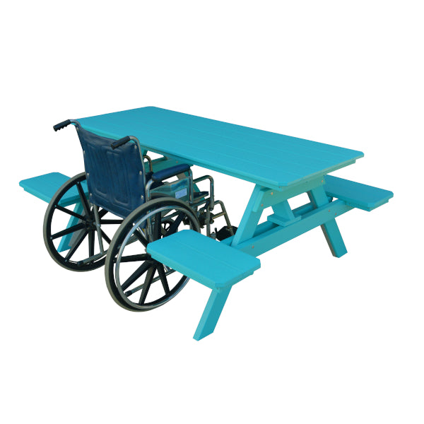 Recycled Plastic ADA Compliant 6' Table w/Attached Benches Table