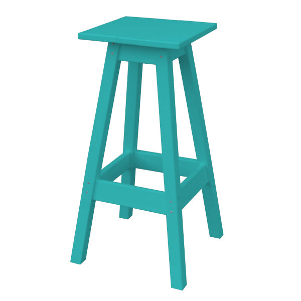 Recycled Plastic Bar Stool Stool Square / Aruba Blue