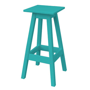 Recycled Plastic Bar Stool Stool Square / Aruba Blue