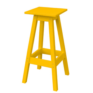 Recycled Plastic Bar Stool Stool Square / Lemon Yellow