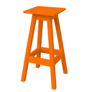 Recycled Plastic Bar Stool Stool Square / Orange
