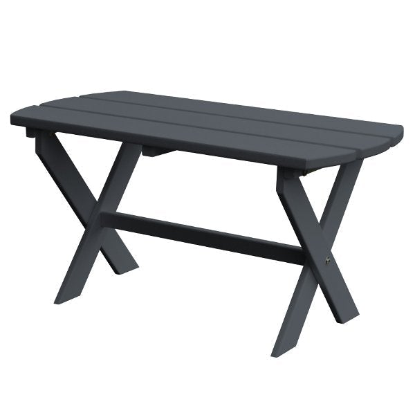 Recycled Plastic Poly Folding Oval Coffee Table Coffee Table Dark Gray