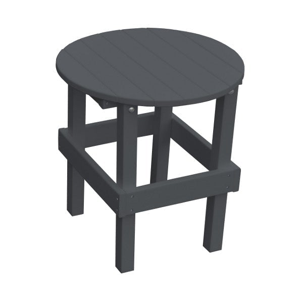 Recycled Plastic Poly Round Side Table Side Table Dark Gray