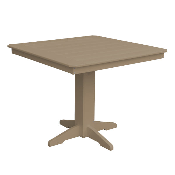Recycled Plastic Square Counter Table Dining Table 44" / Weathered Wood