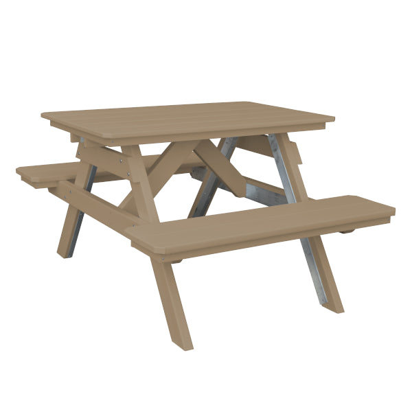 Recycled Plastic Table w/Attached Benches Table